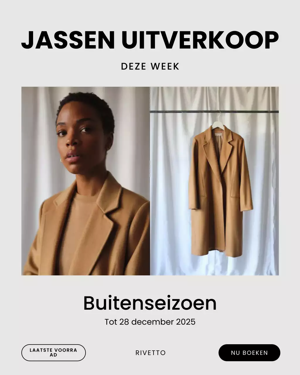 Beige klassieke modepromotie Instagram-bericht