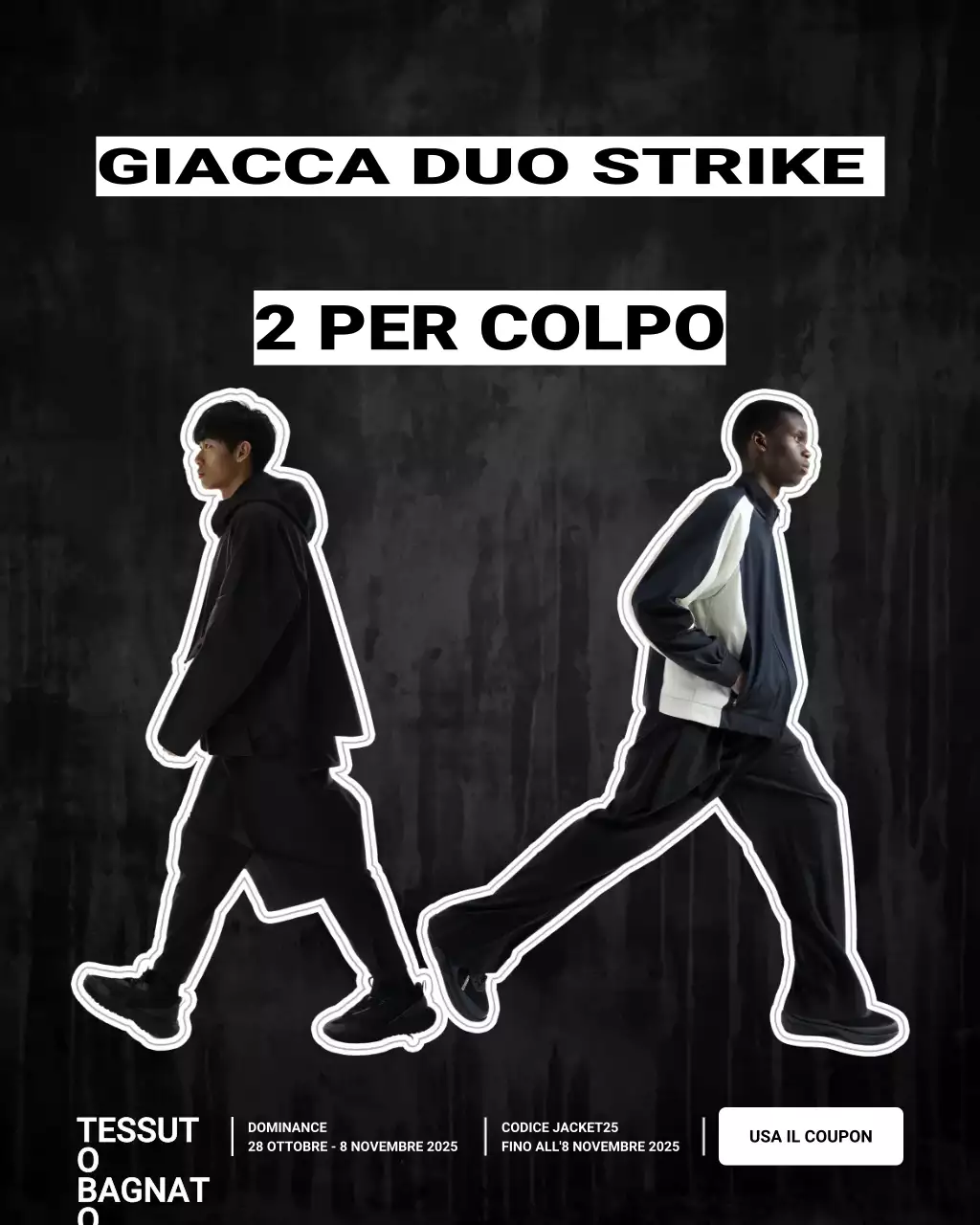 Post di Instagram sulla promozione della moda moderna nera