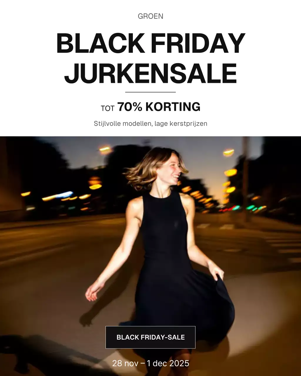 Instagram-bericht over zwarte moderne modepromotie