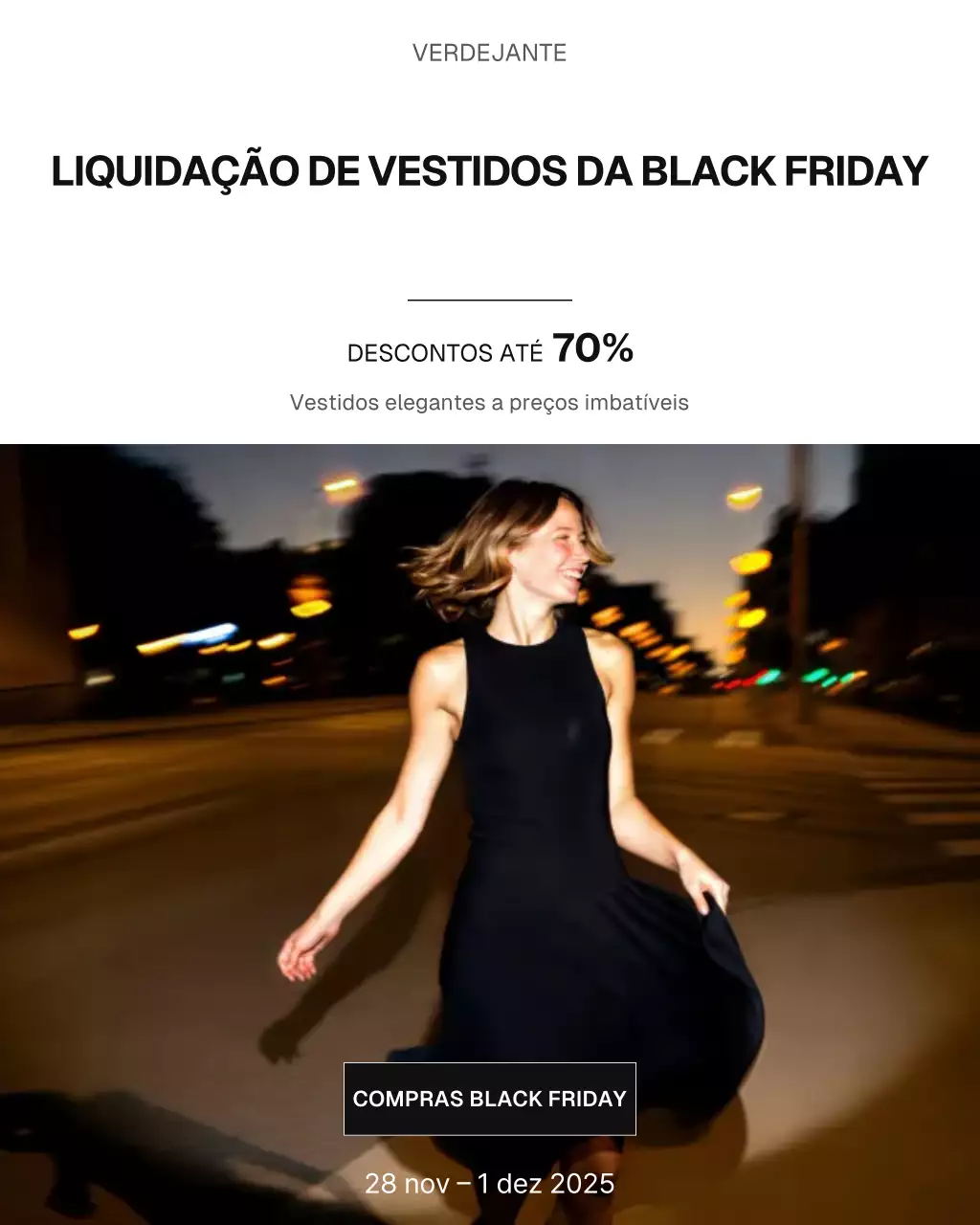 Postagem de promoção de moda moderna negra no Instagram