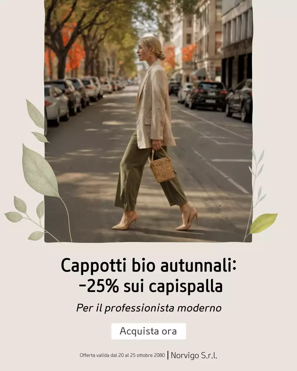 Post Instagram sulla promozione della moda moderna beige