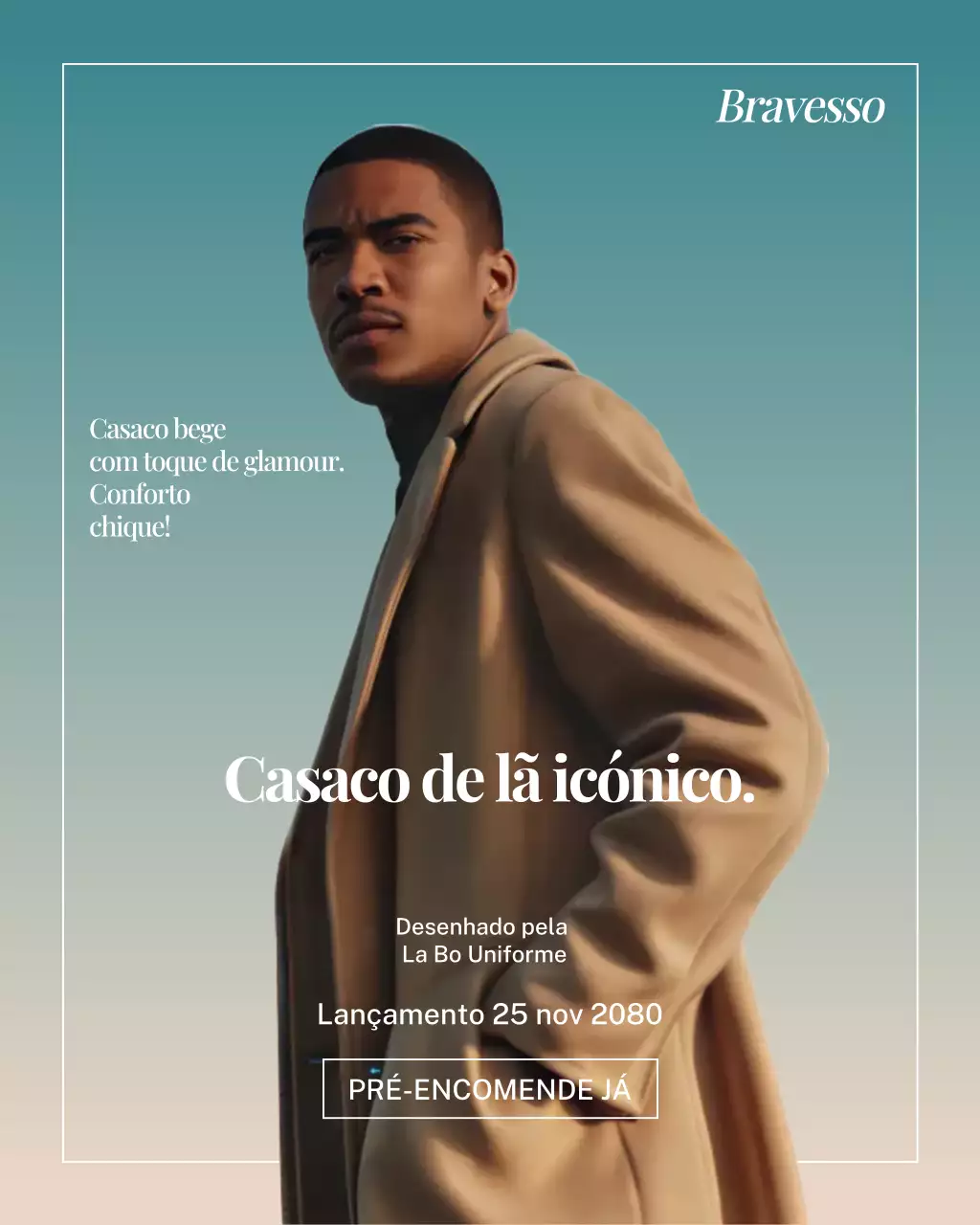 Publicação de moda moderna bege no Instagram