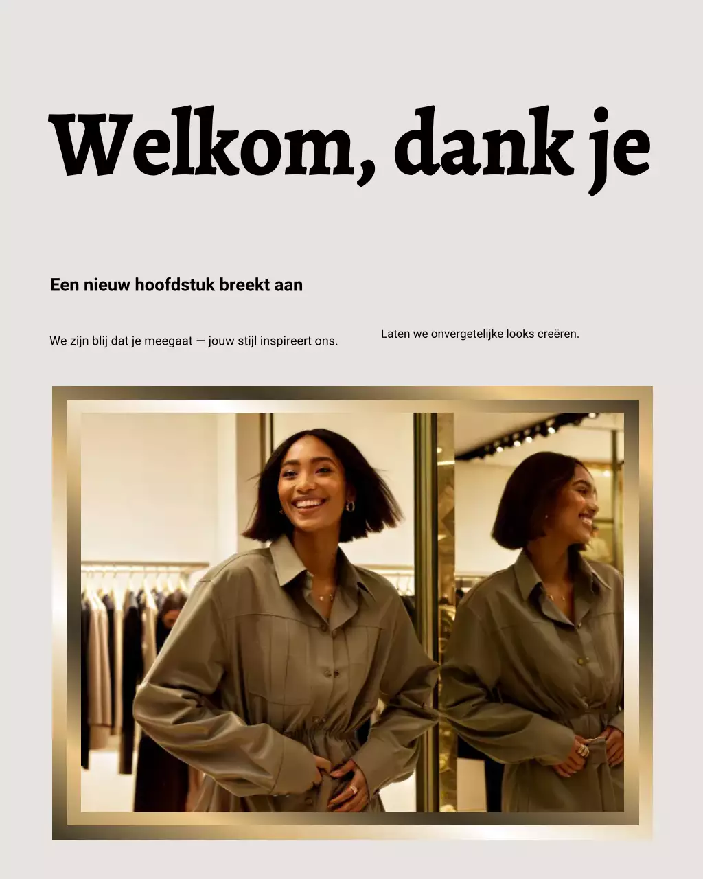 Beige moderne mode aankondiging Instagram-bericht