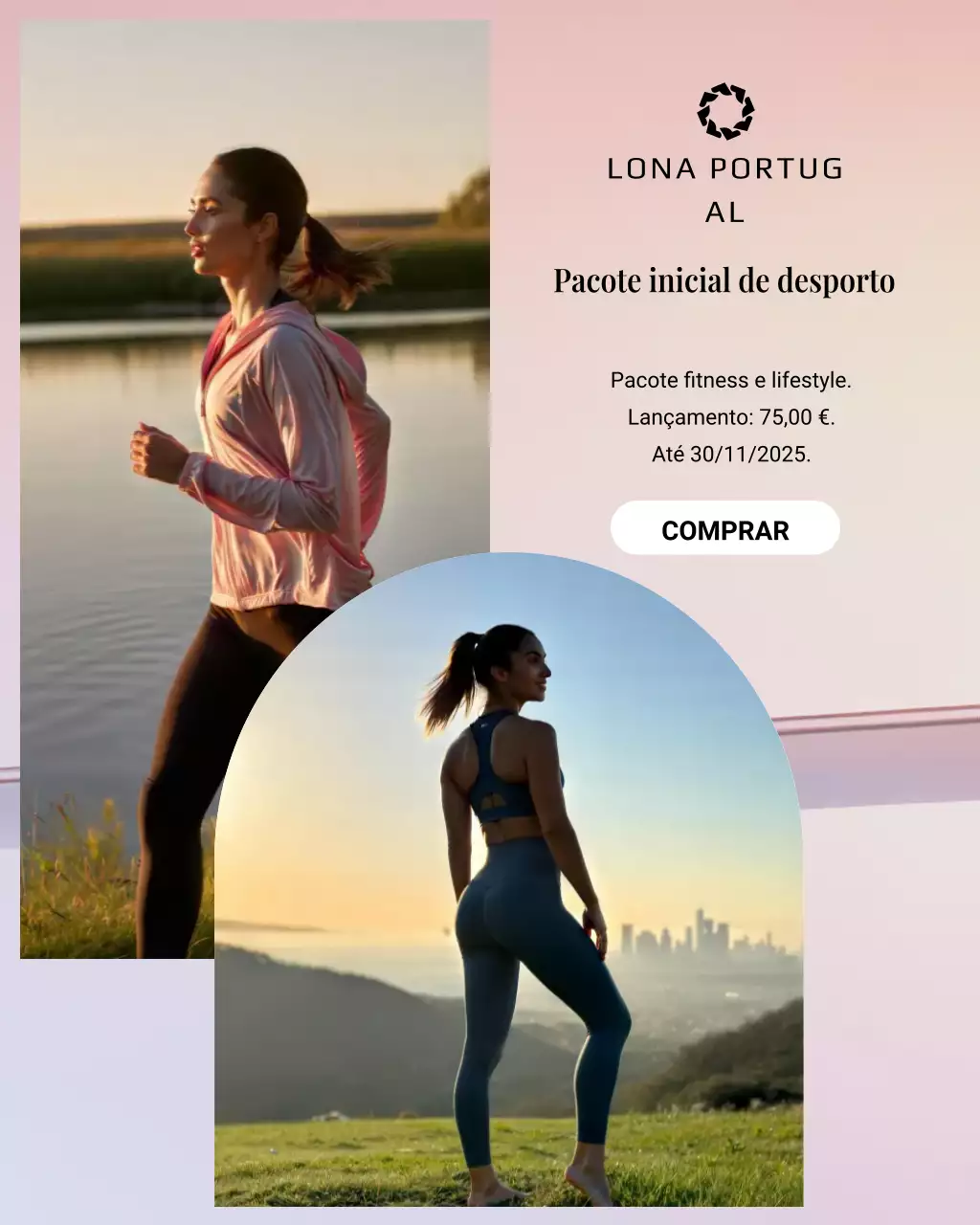 Postagem promocional do Instagram da Pink Modern Activewear