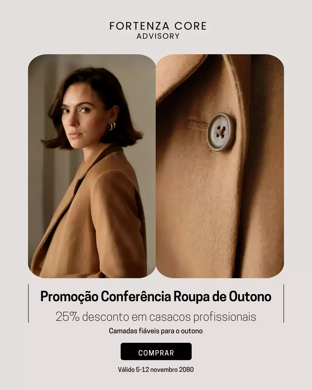 Postagem de promoção de moda elegante no Instagram