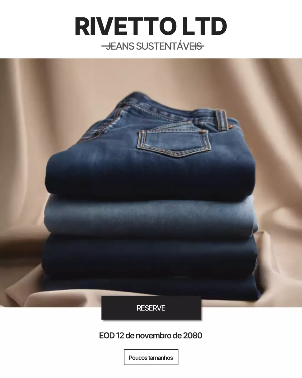 Publicação de anúncio de jeans moderno azul no Instagram