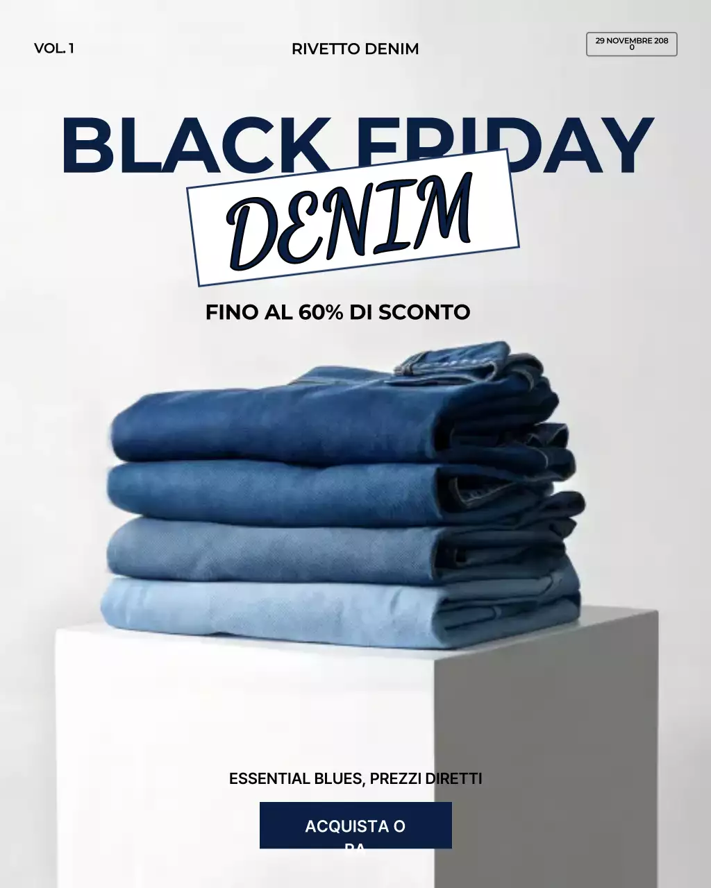 Post di Instagram sulla promozione della vendita di Blue Modern Denim
