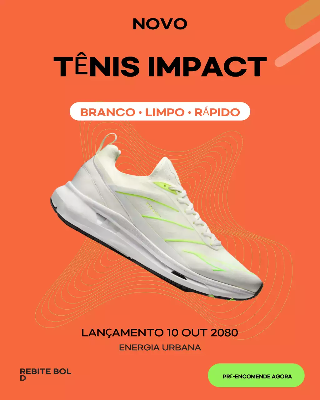 Postagem promocional do tênis Orange Modern no Instagram