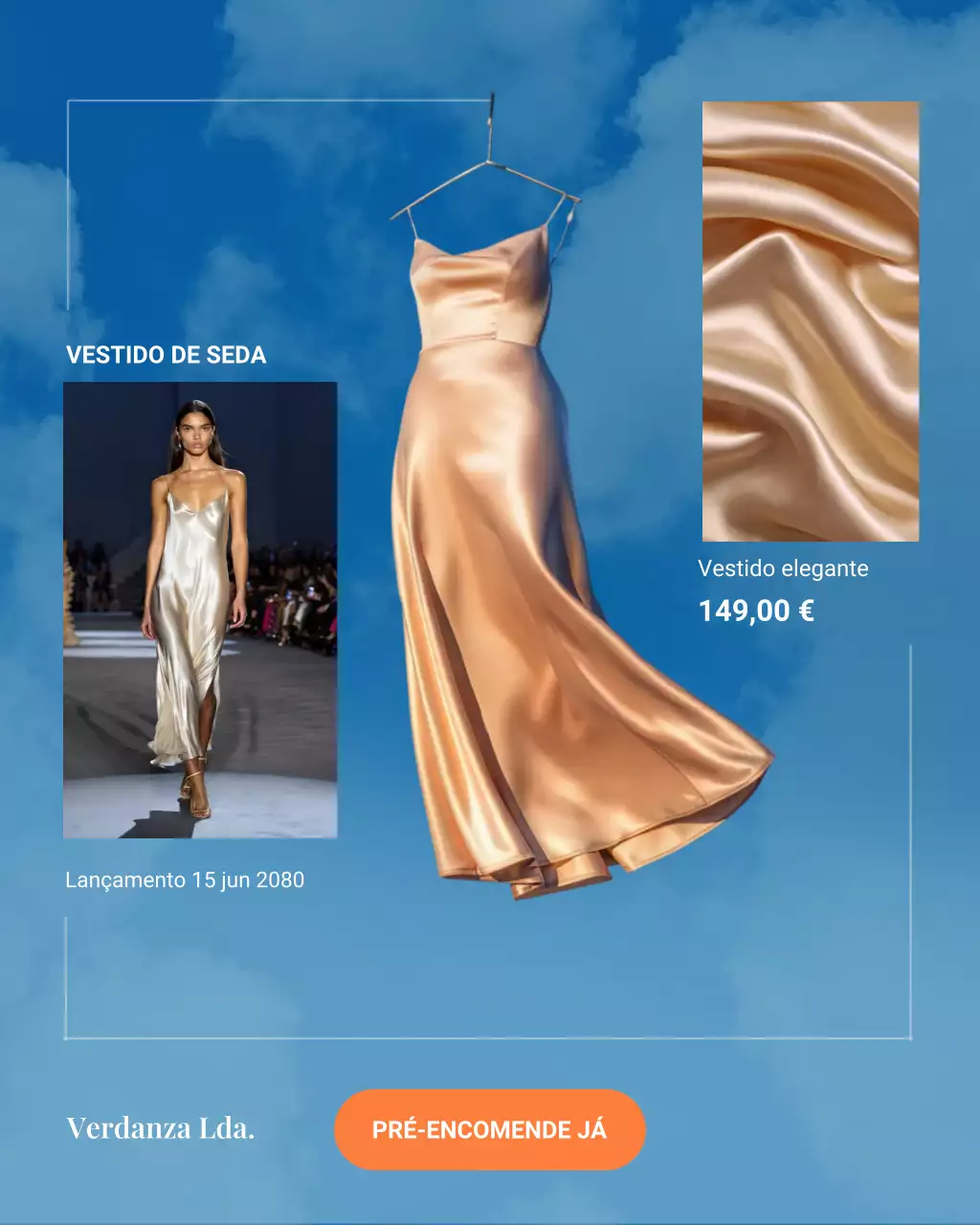 Postagem de promoção de moda elegante dourada no Instagram