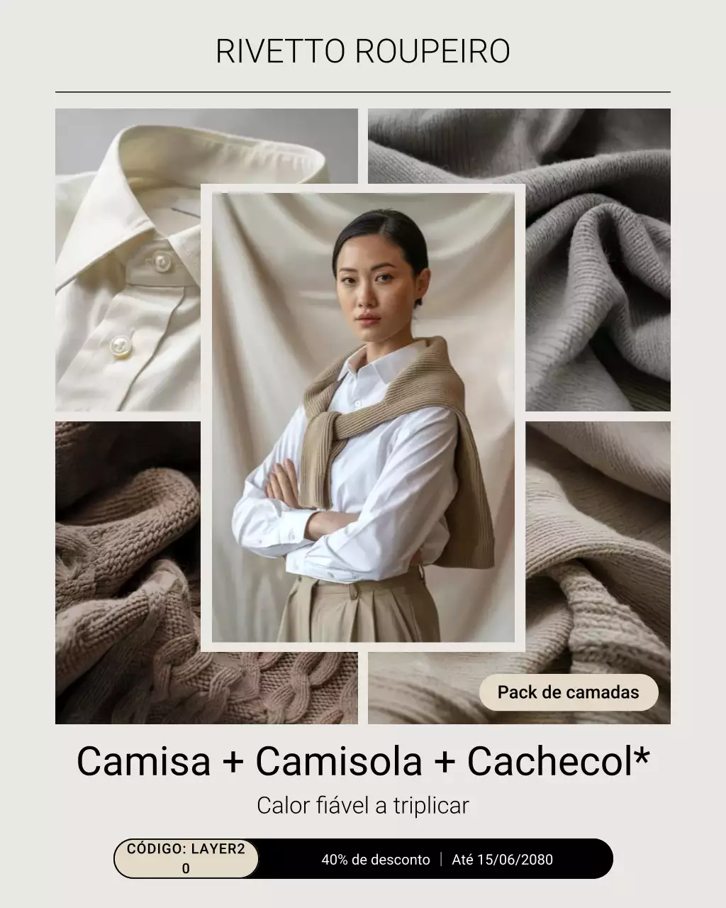 Postagem de promoção de moda moderna no Instagram