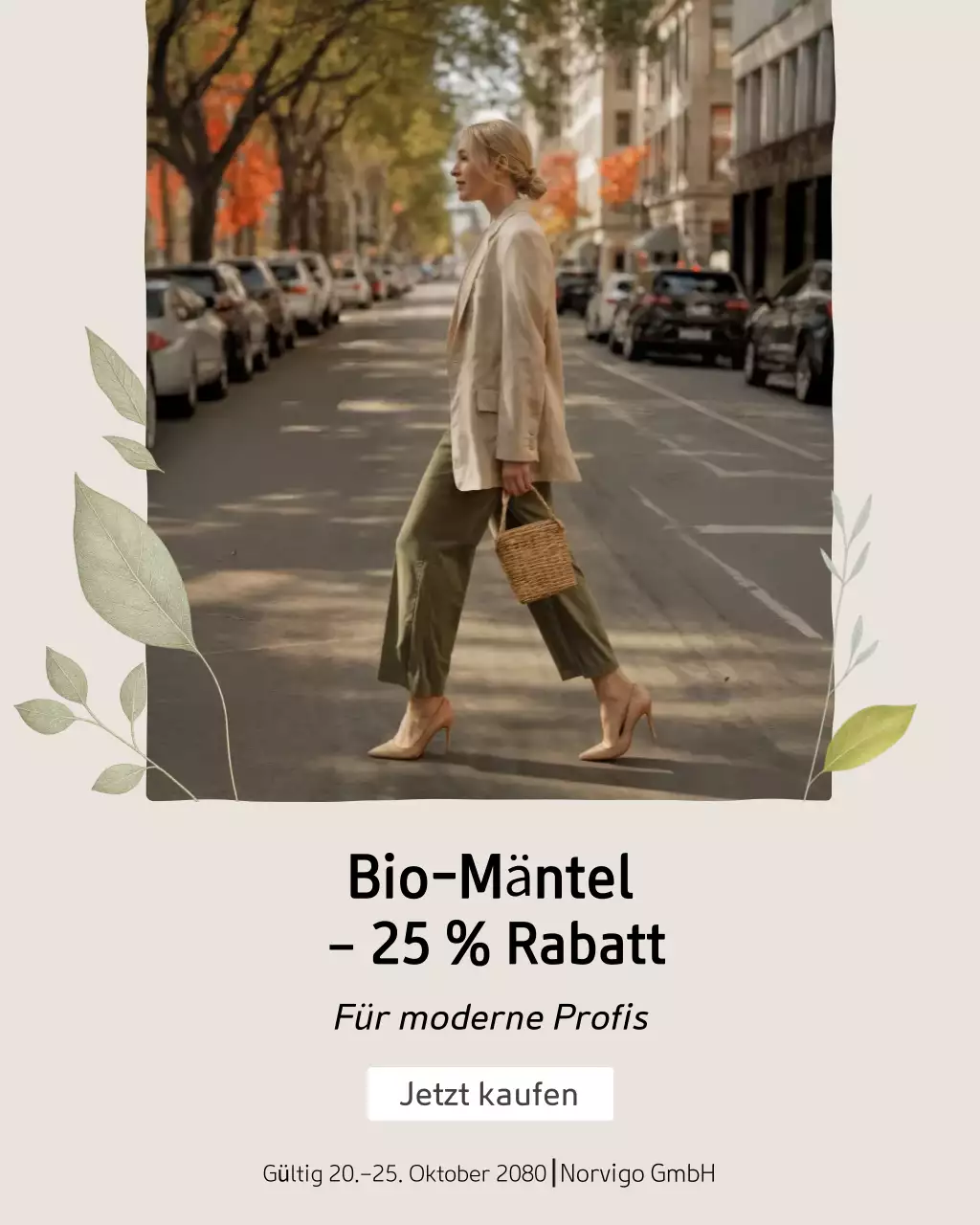 Instagram-Post zur Förderung von Beige Modern Fashion