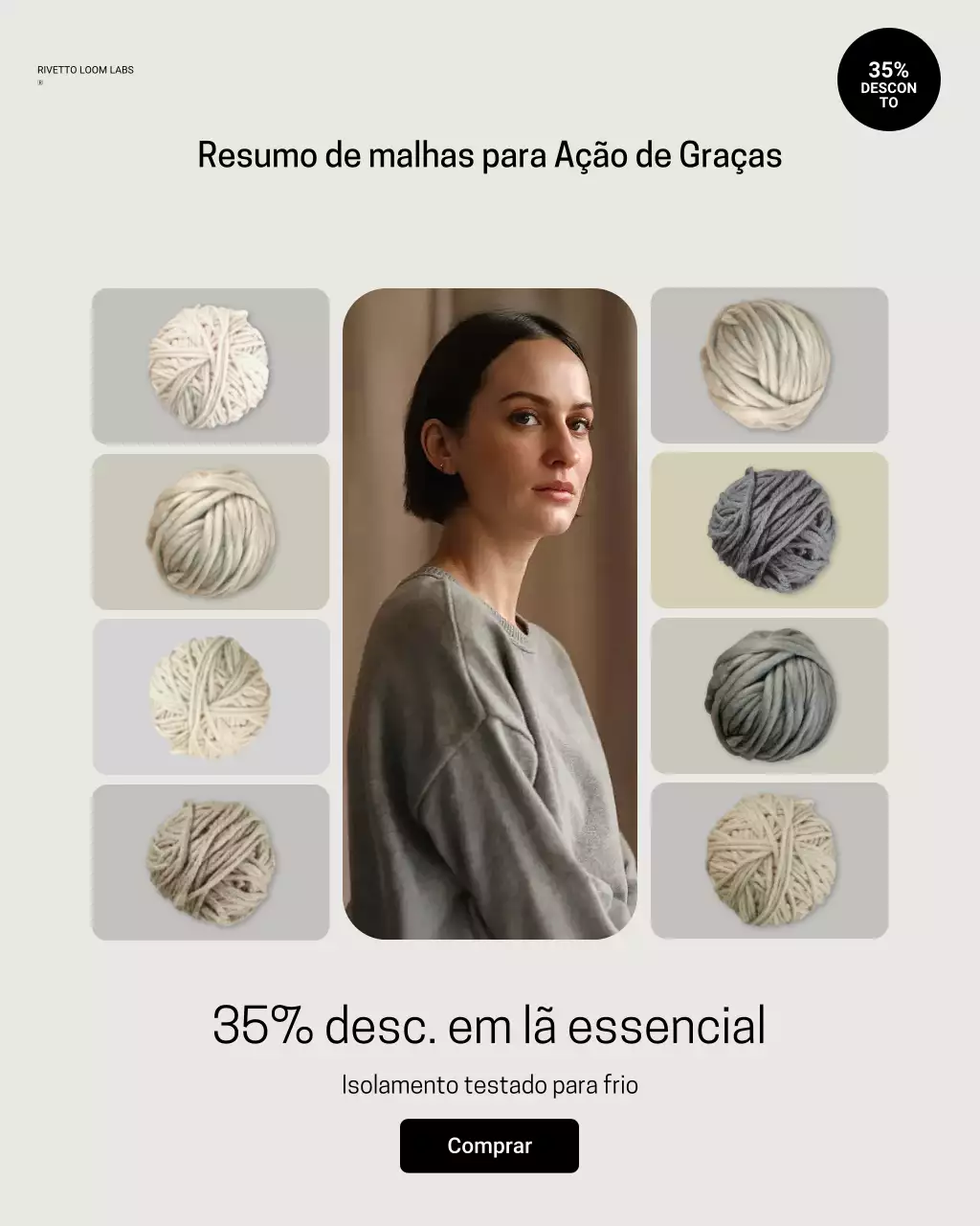 Postagem promocional de malha moderna bege no Instagram