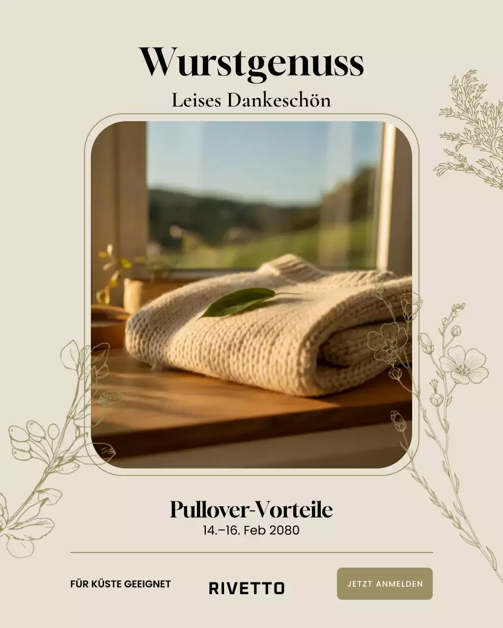 Instagram-Post zur Event-Promotion von Cream Elegant Knit