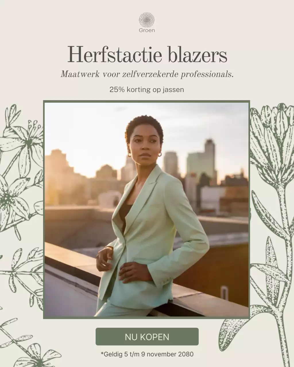 Beige elegante mode-advertentie op Instagram