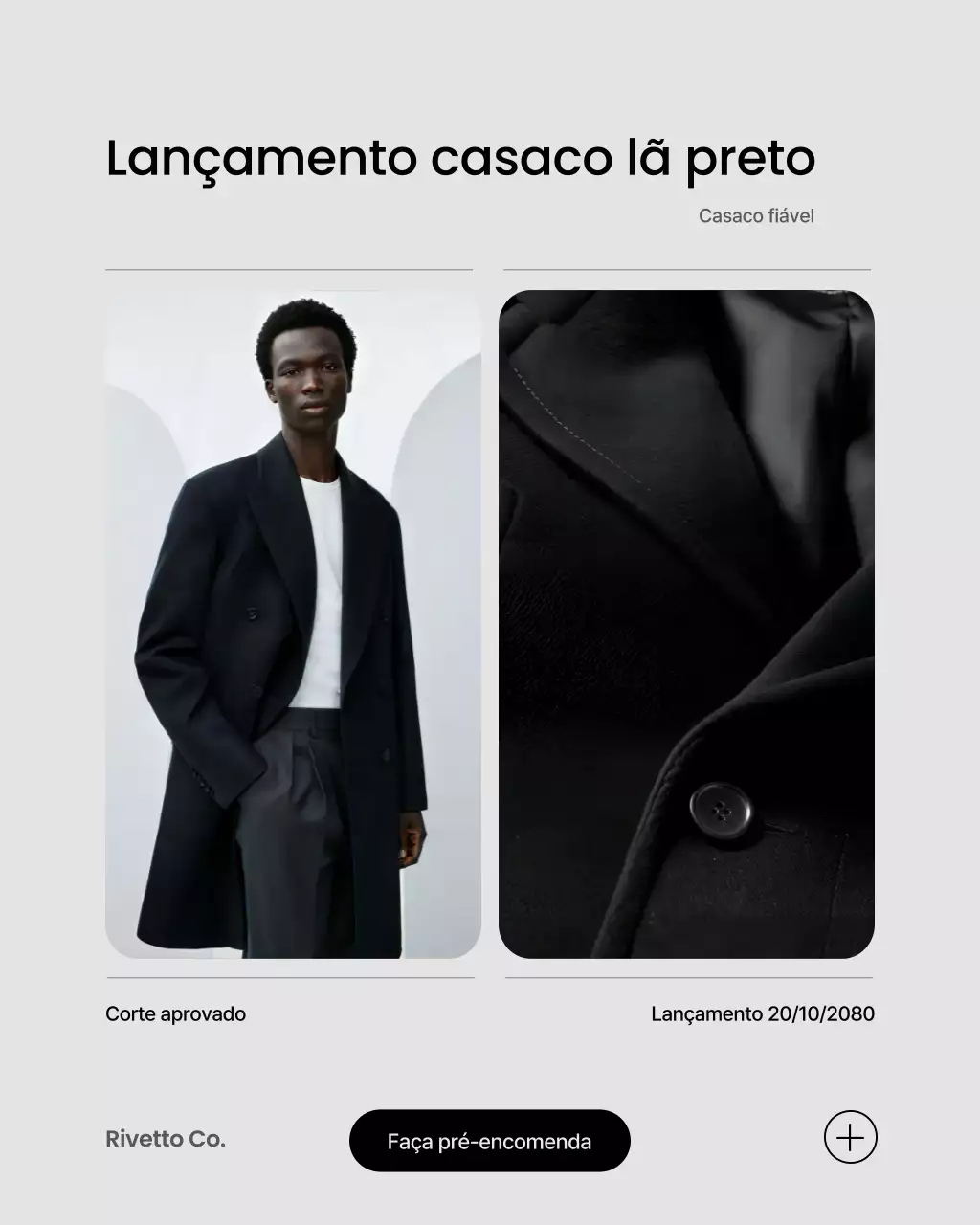 Publicação de promoção de moda moderna negra no Instagram