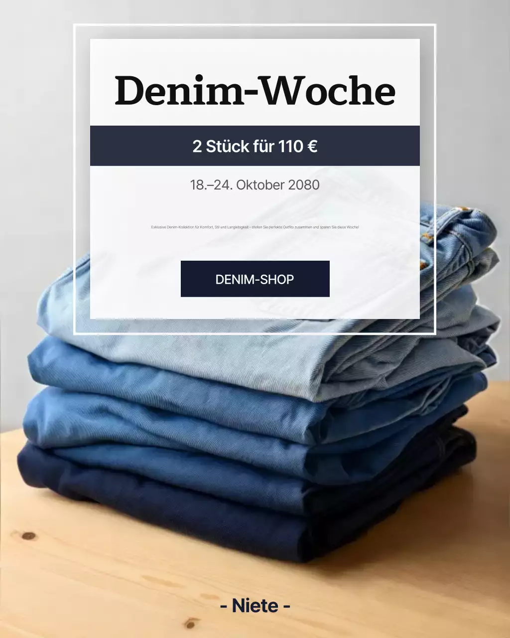 Instagram-Beitrag zum Sale von Blue Modern Denim