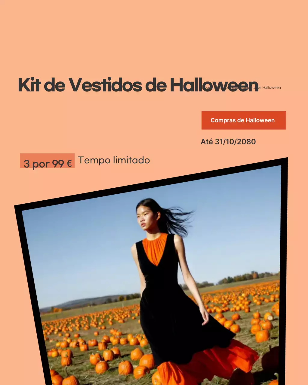 Postagem de promoção de moda laranja da moda no Instagram