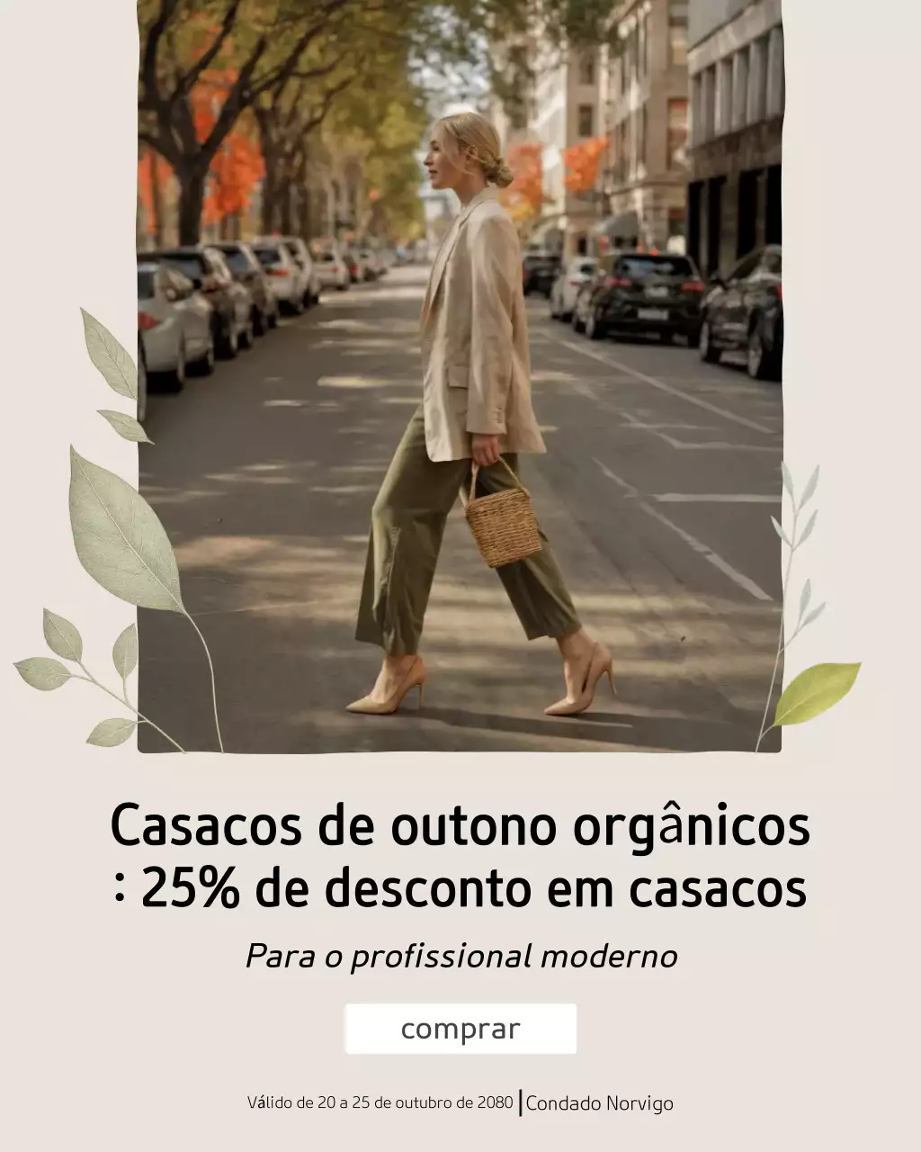 Postagem de promoção de moda moderna bege no Instagram