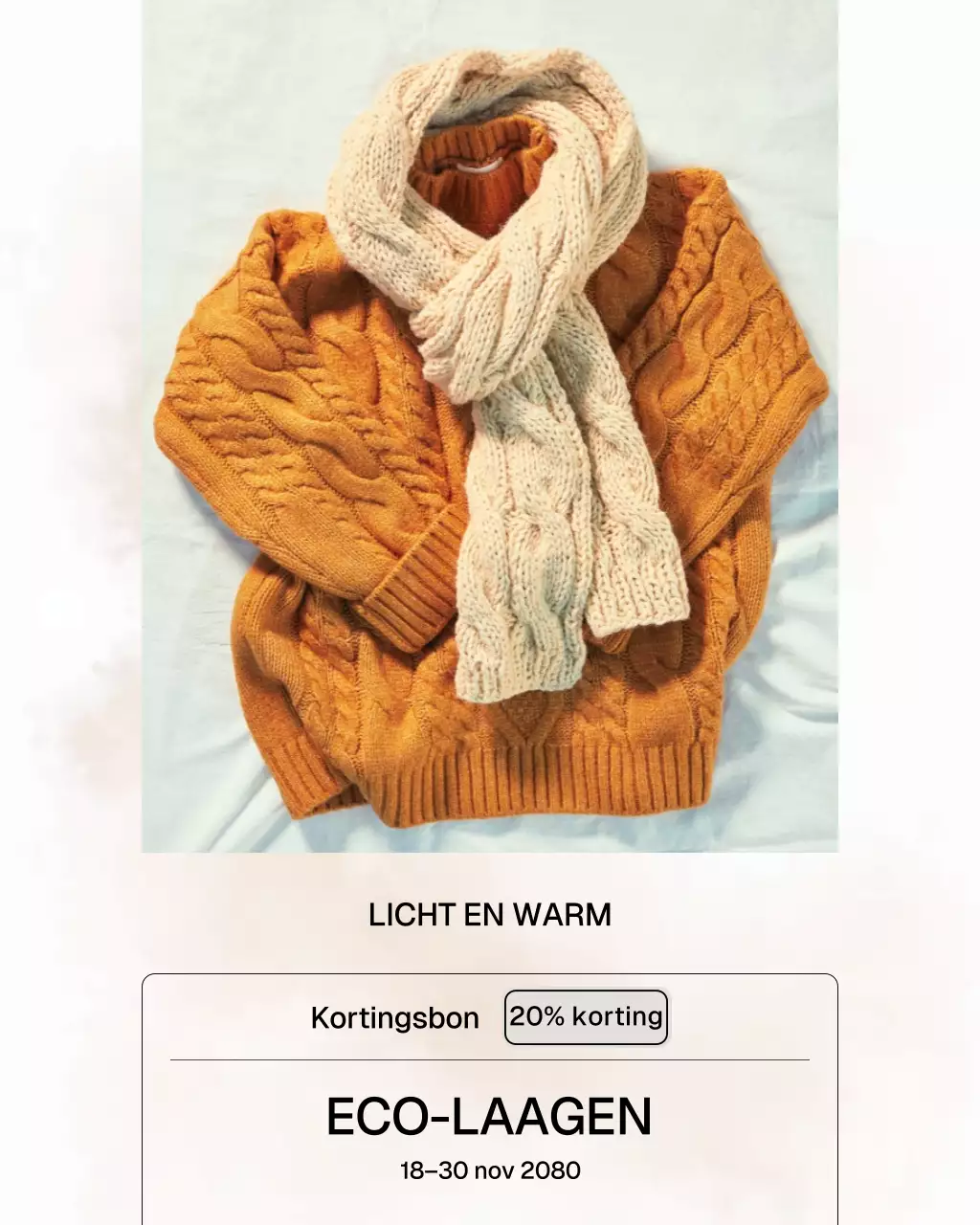 Beige minimalistische sjaal promotie Instagram-bericht