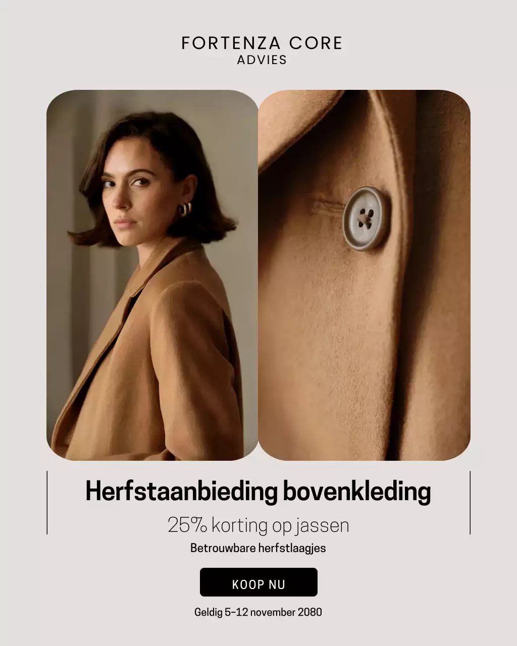 Elegante modepromotie Instagram-post