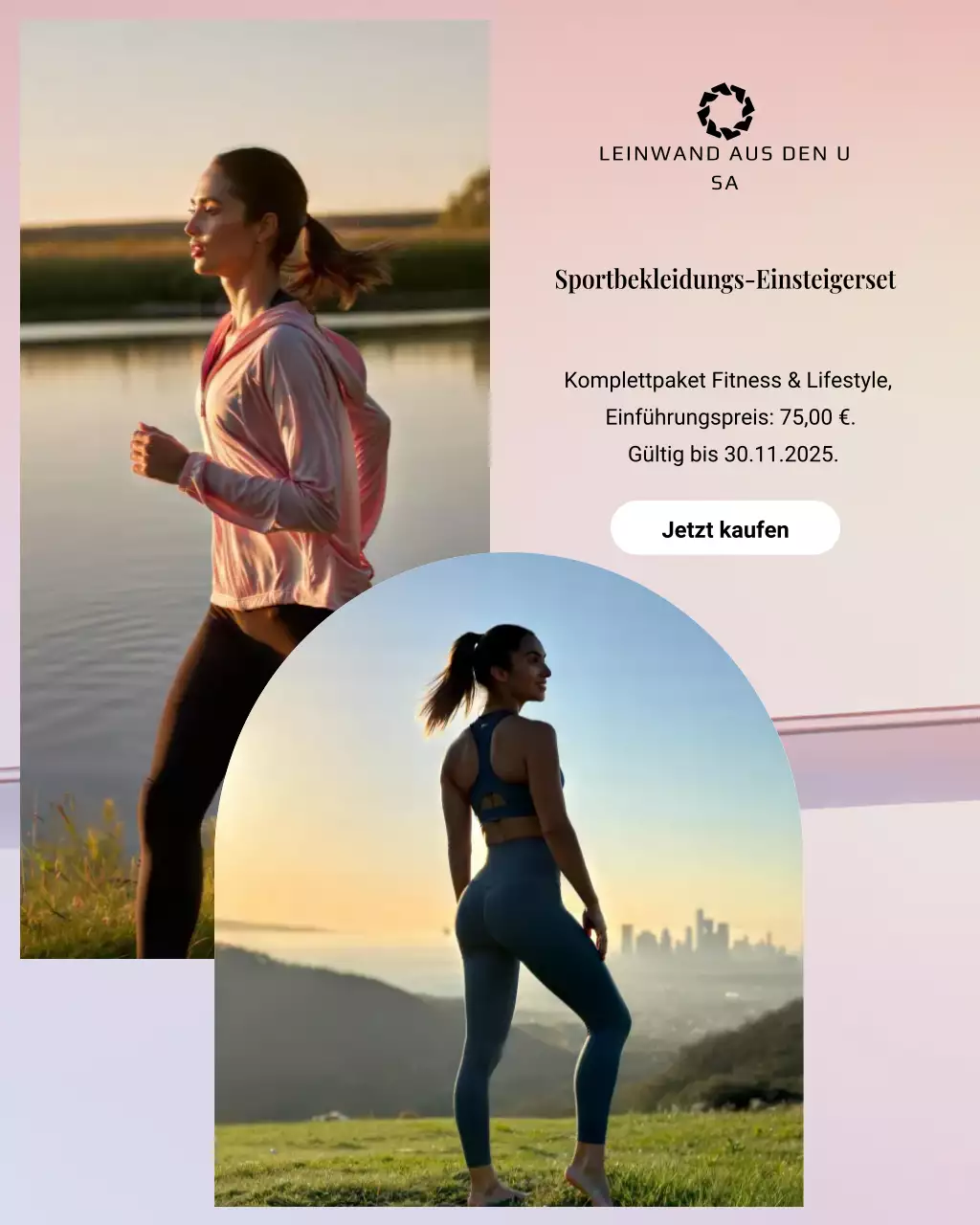 Instagram-Post zur Pink Modern Activewear-Werbung