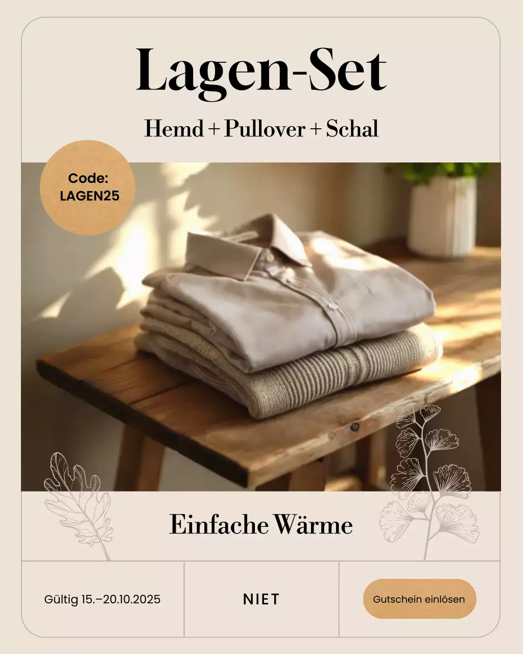 Instagram-Post zur Förderung von Beige Minimal Fashion