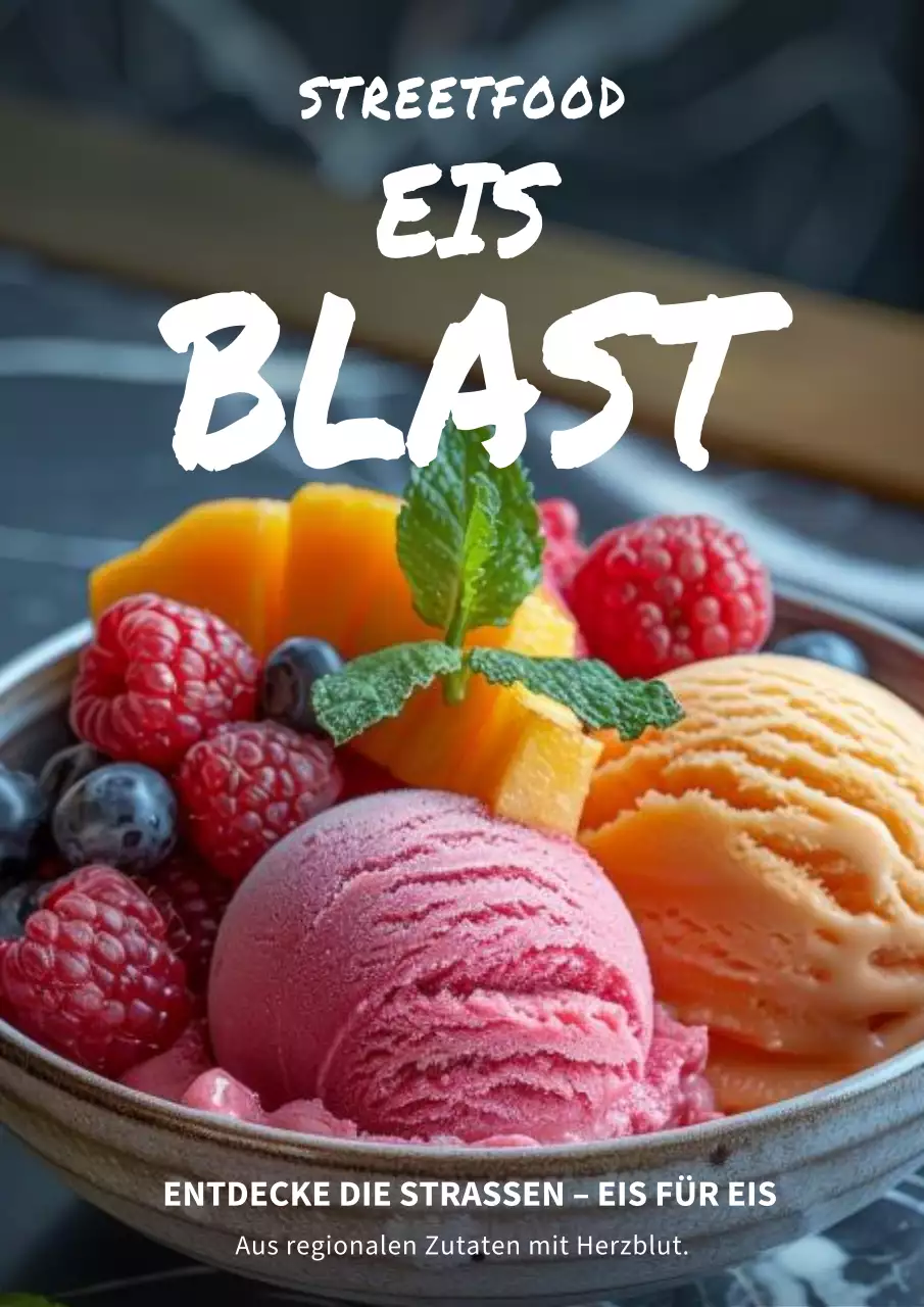 Buntes rustikales Eiscreme-Werbeplakat