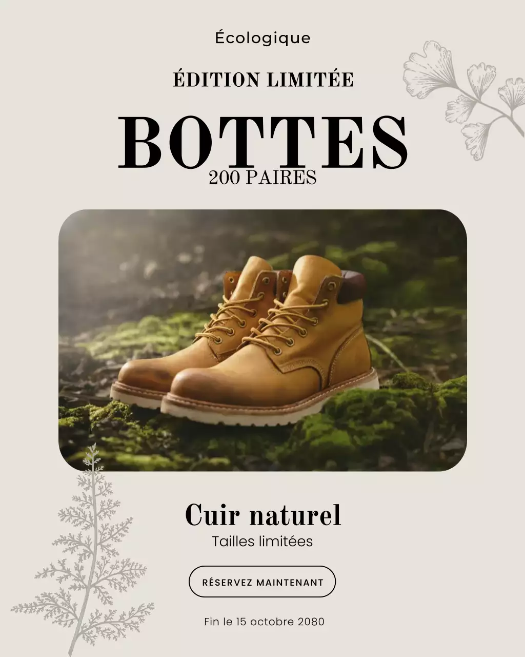 Publication Instagram promotionnelle sur les chaussures classiques