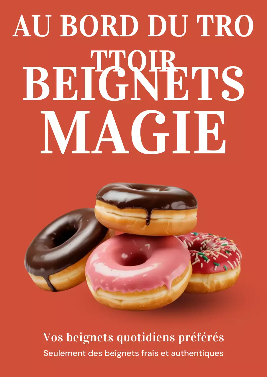 Affiche promotionnelle des beignets rétro rouges