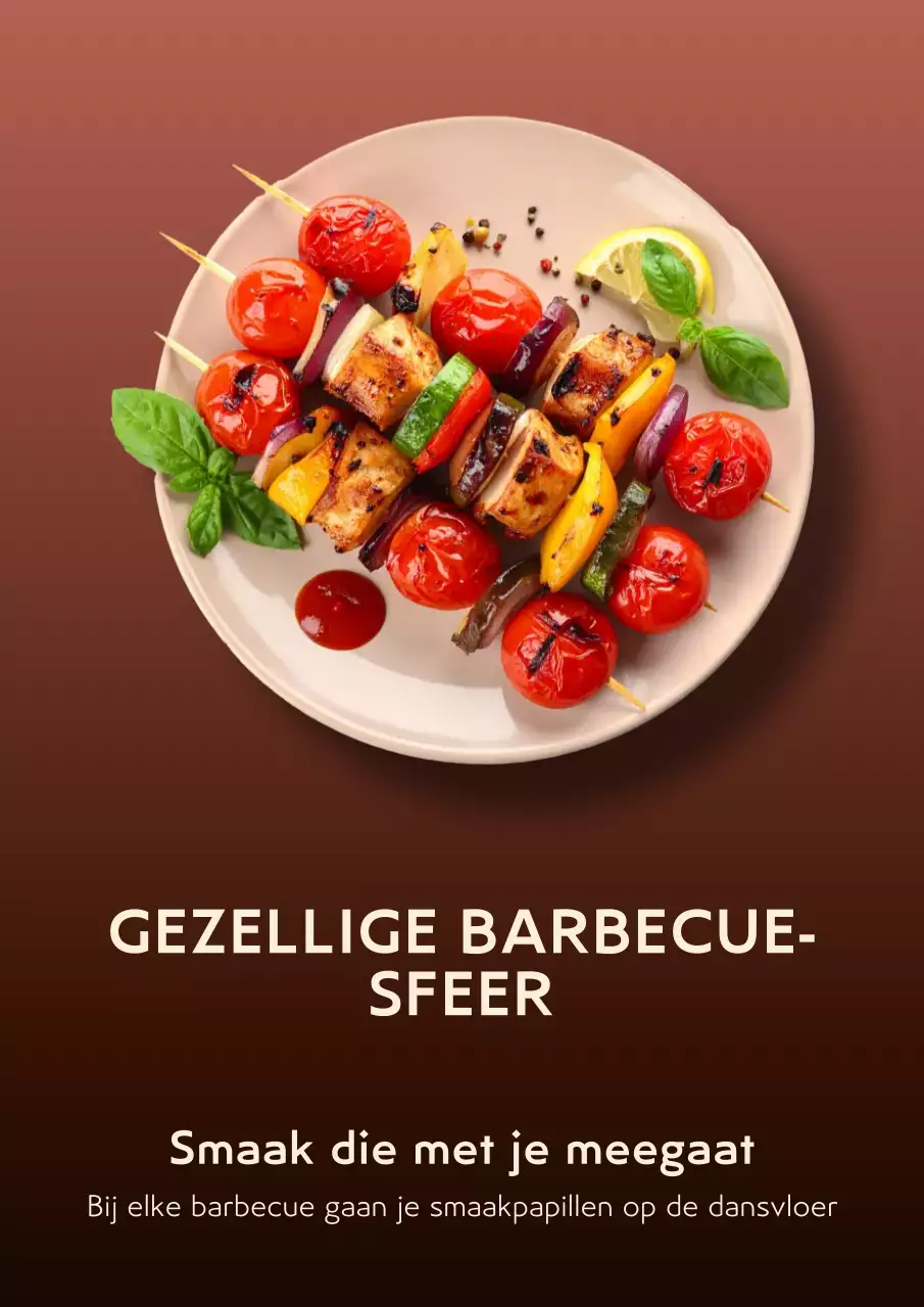 Bruine moderne BBQ-promotieposter
