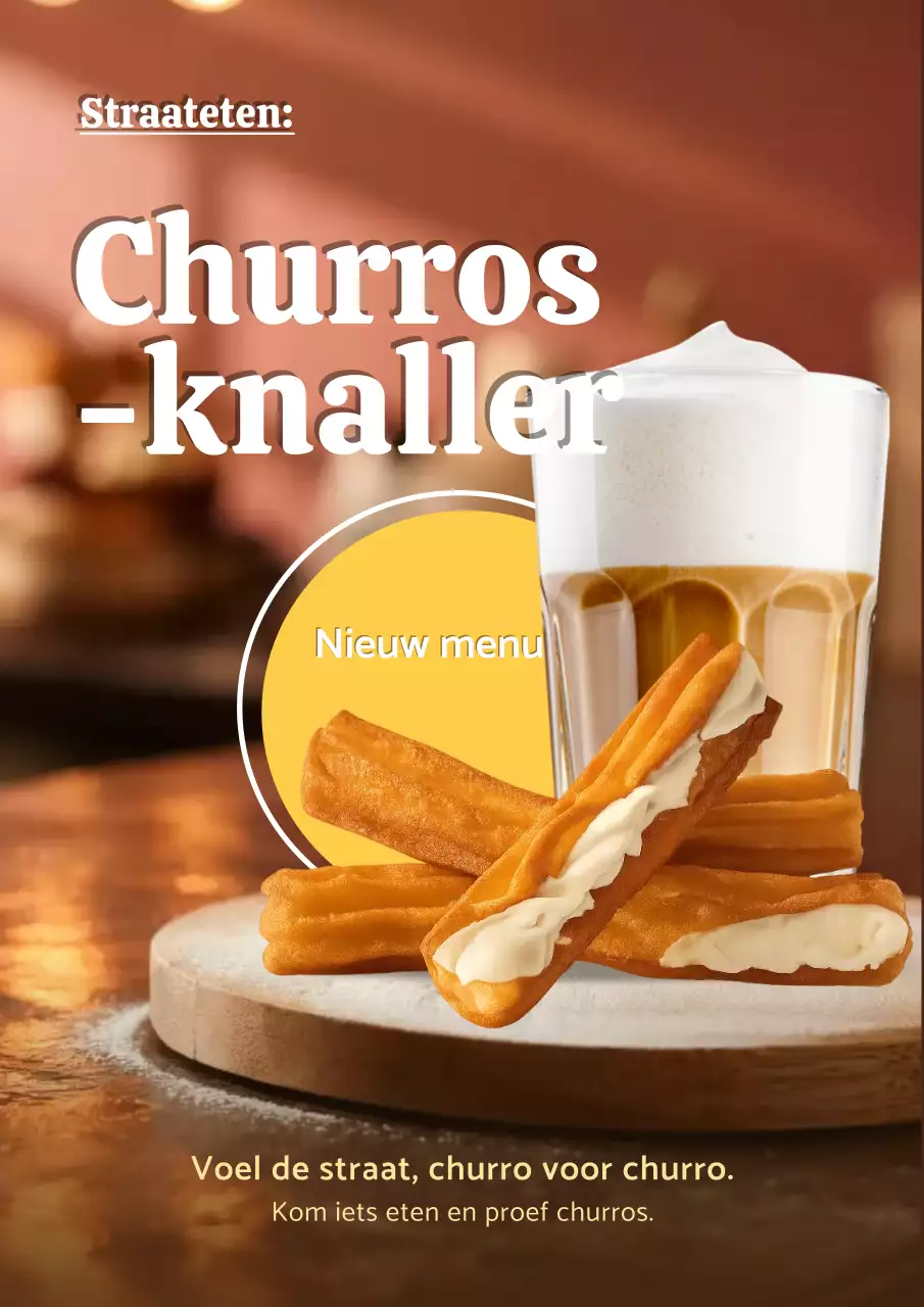 Bruine rustieke straatvoedselreclameposter