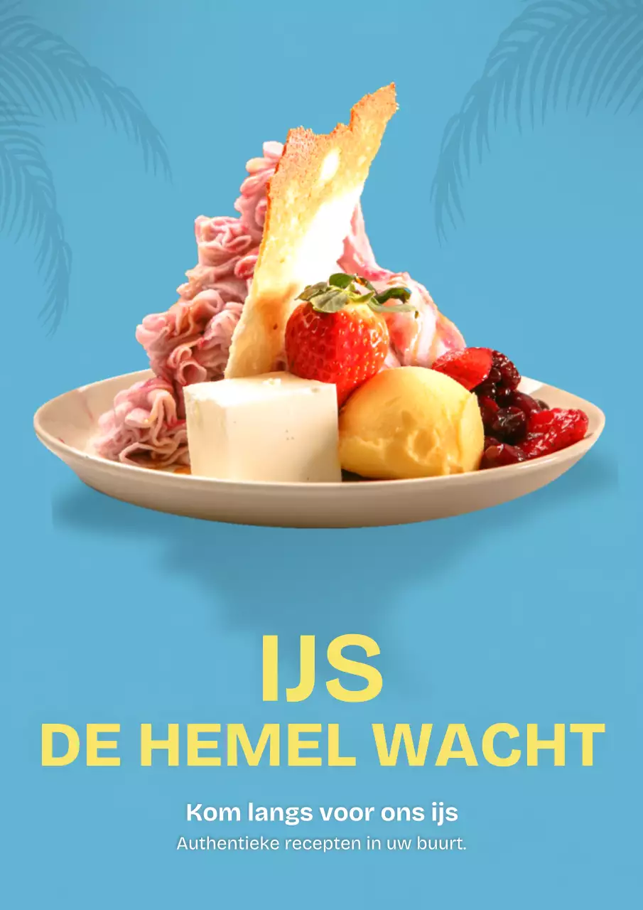 Blauwe, opvallende ijspromotieposter