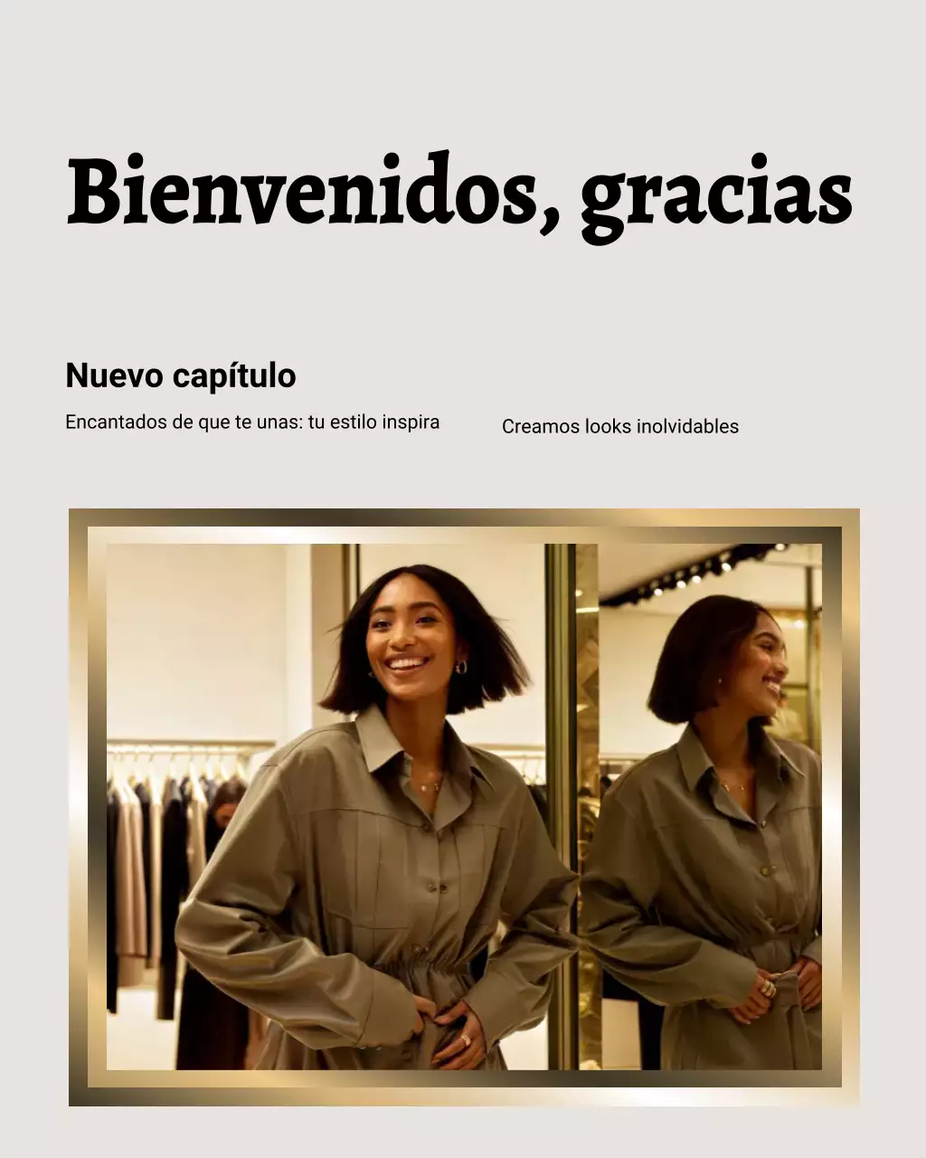 Publicación de Instagram del anuncio de moda moderna en beige