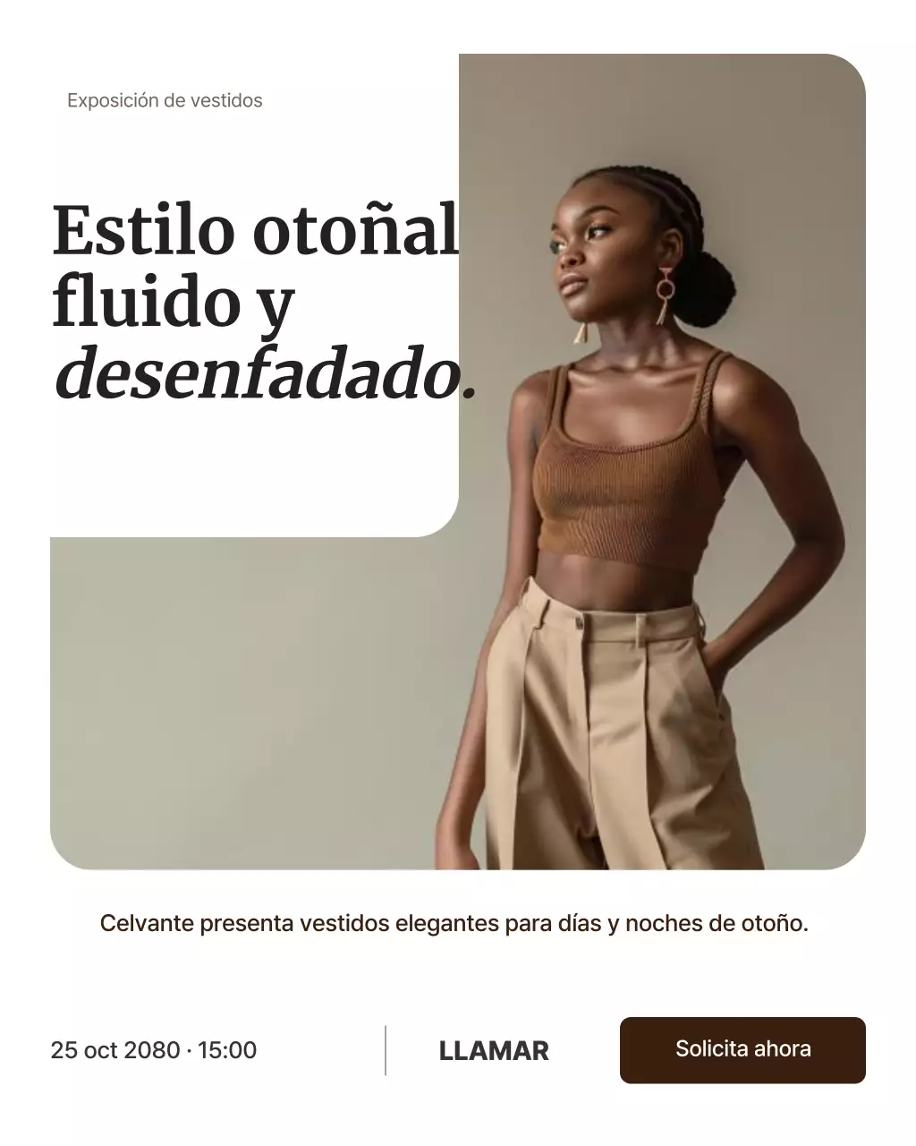 Publicación de Instagram del anuncio de moda moderna en beige