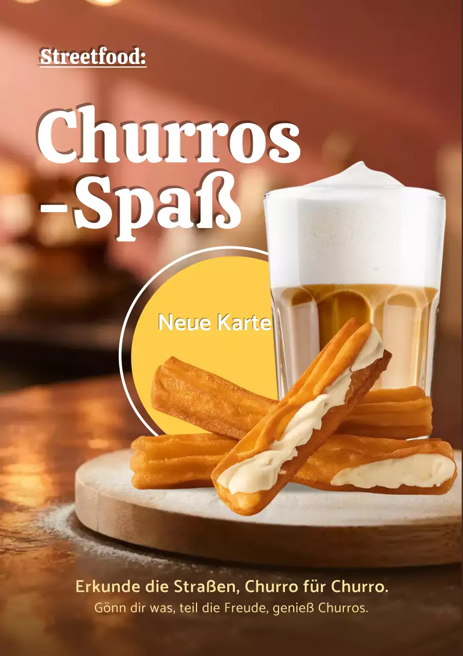 Braunes rustikales Street Food-Werbungsplakat