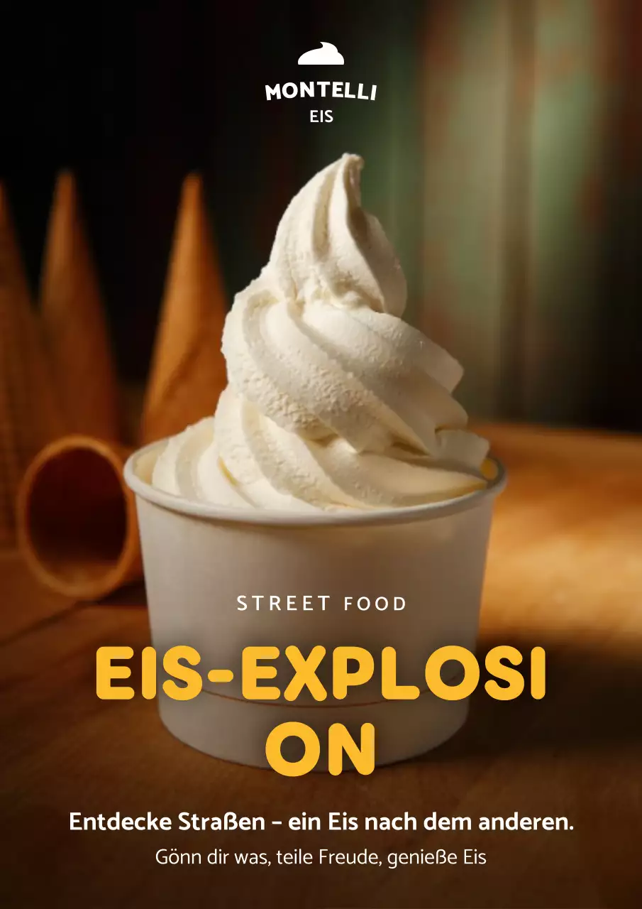 Braunes klassisches Eiscreme-Werbeplakat