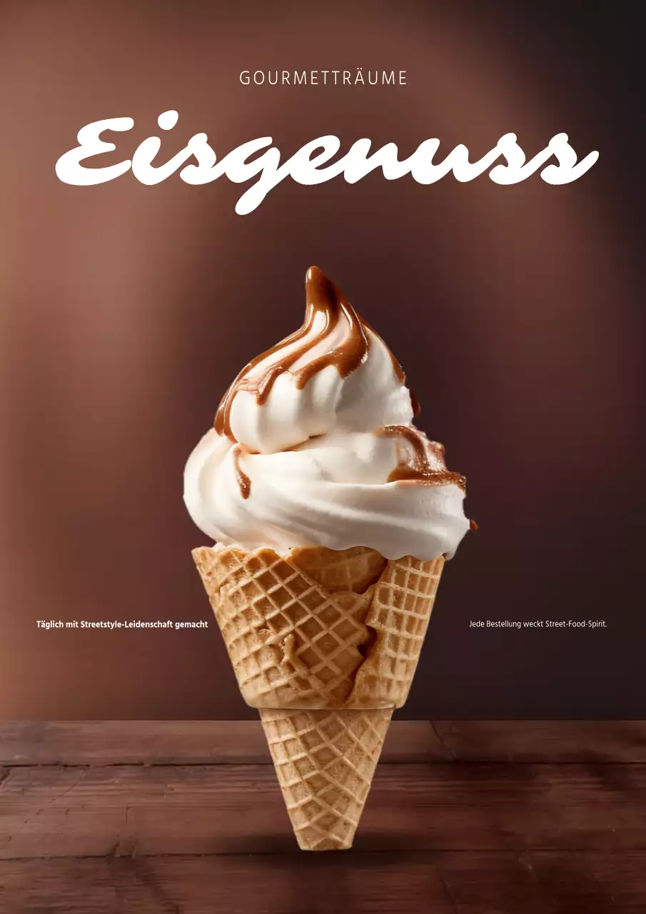 Braunes Retro-Eiscreme-Werbungsplakat