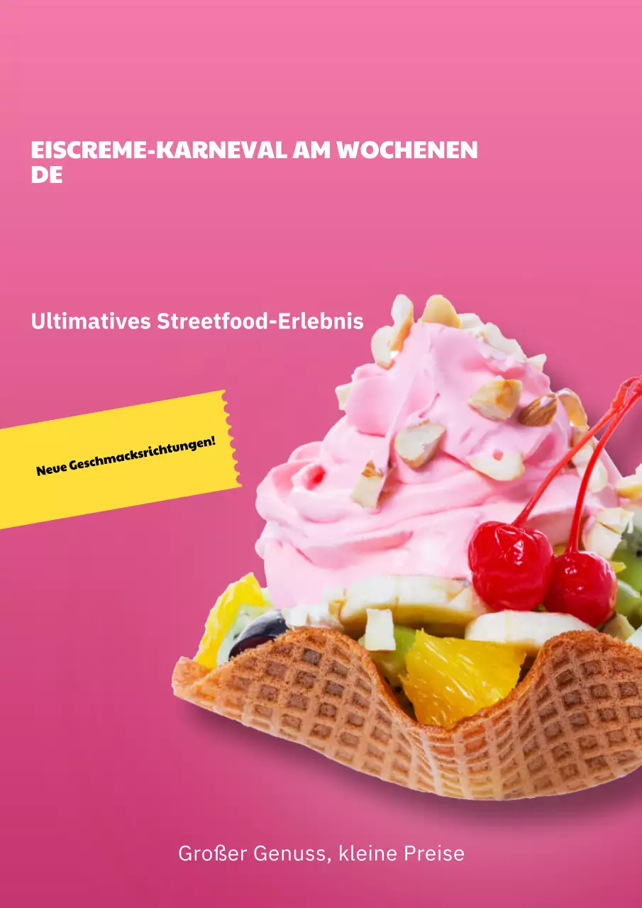 Pinkes, trendiges Eiscreme-Werbeplakat