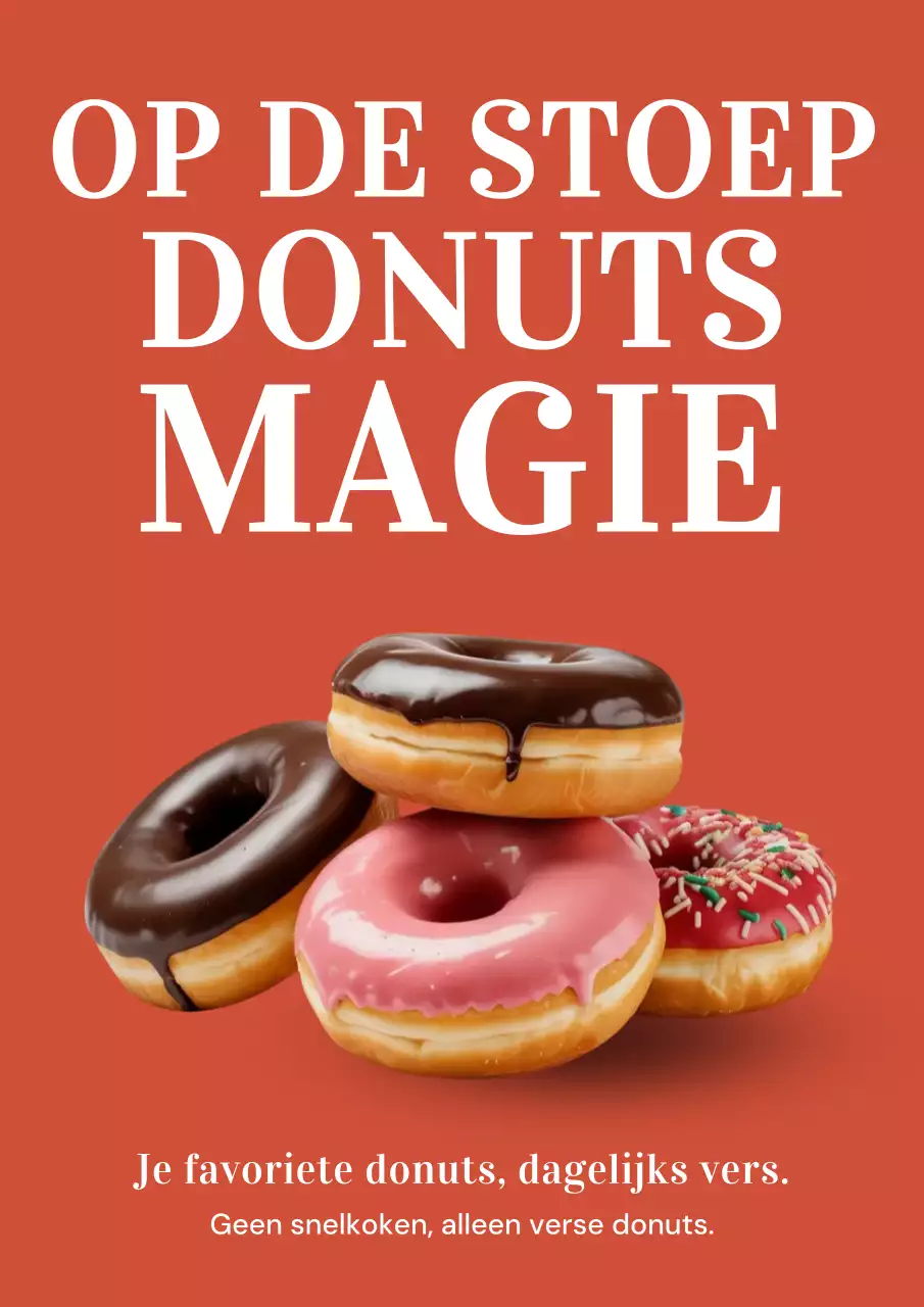 Rode Retro Donuts Promotieposter