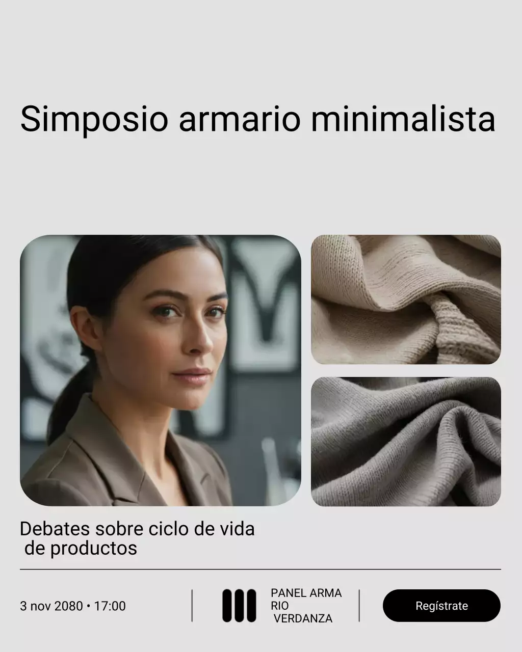 Publicación de Instagram de promoción de moda moderna gris