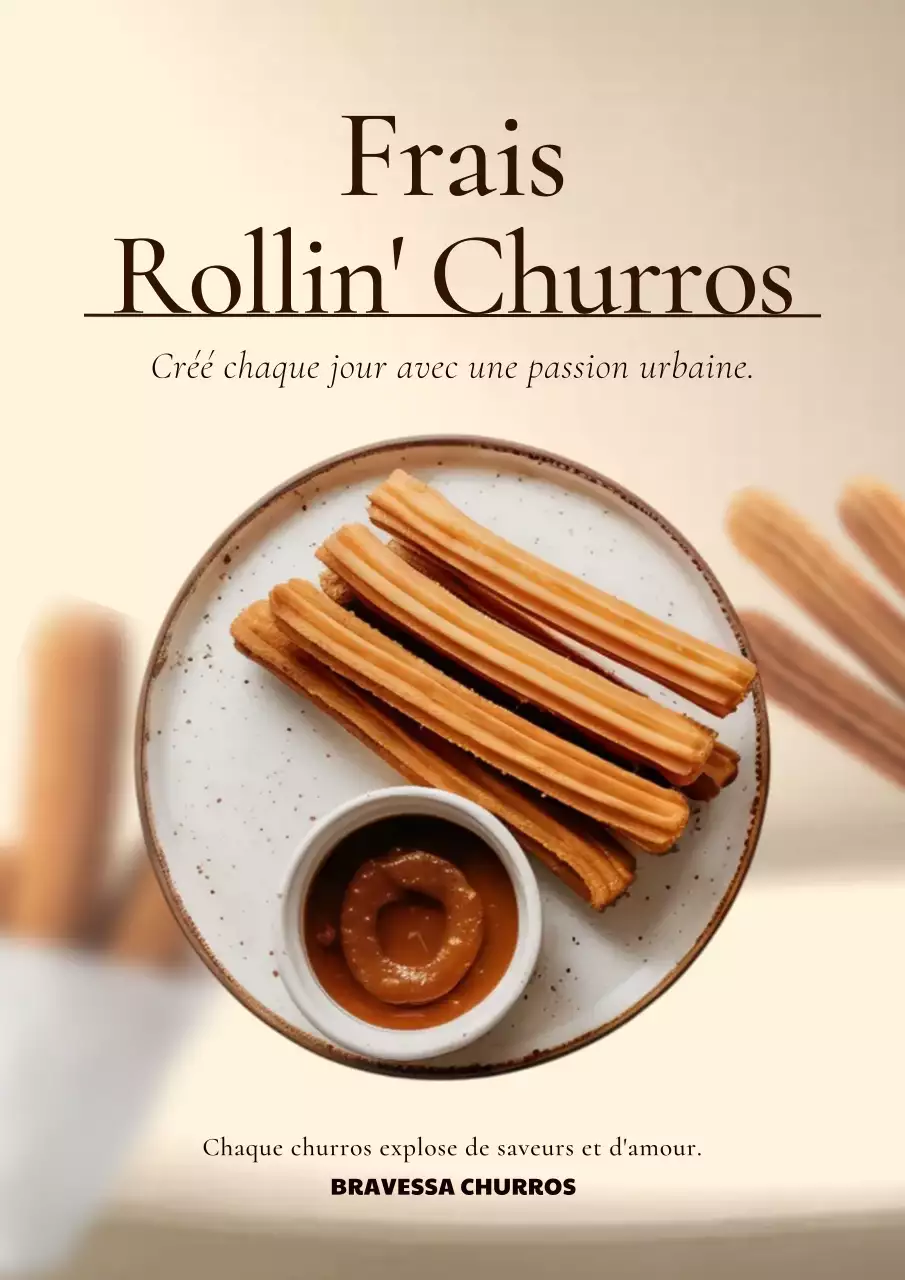 Affiche publicitaire beige Trendy Churros