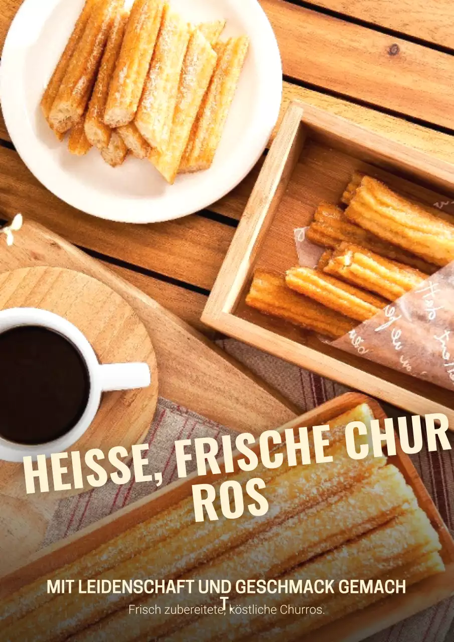 Beige rustikale Churros-Werbung Poster