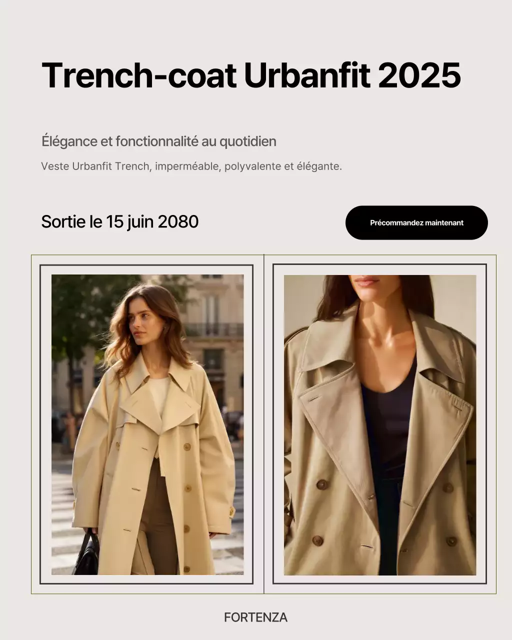 Publication Instagram de promotion de la mode moderne beige