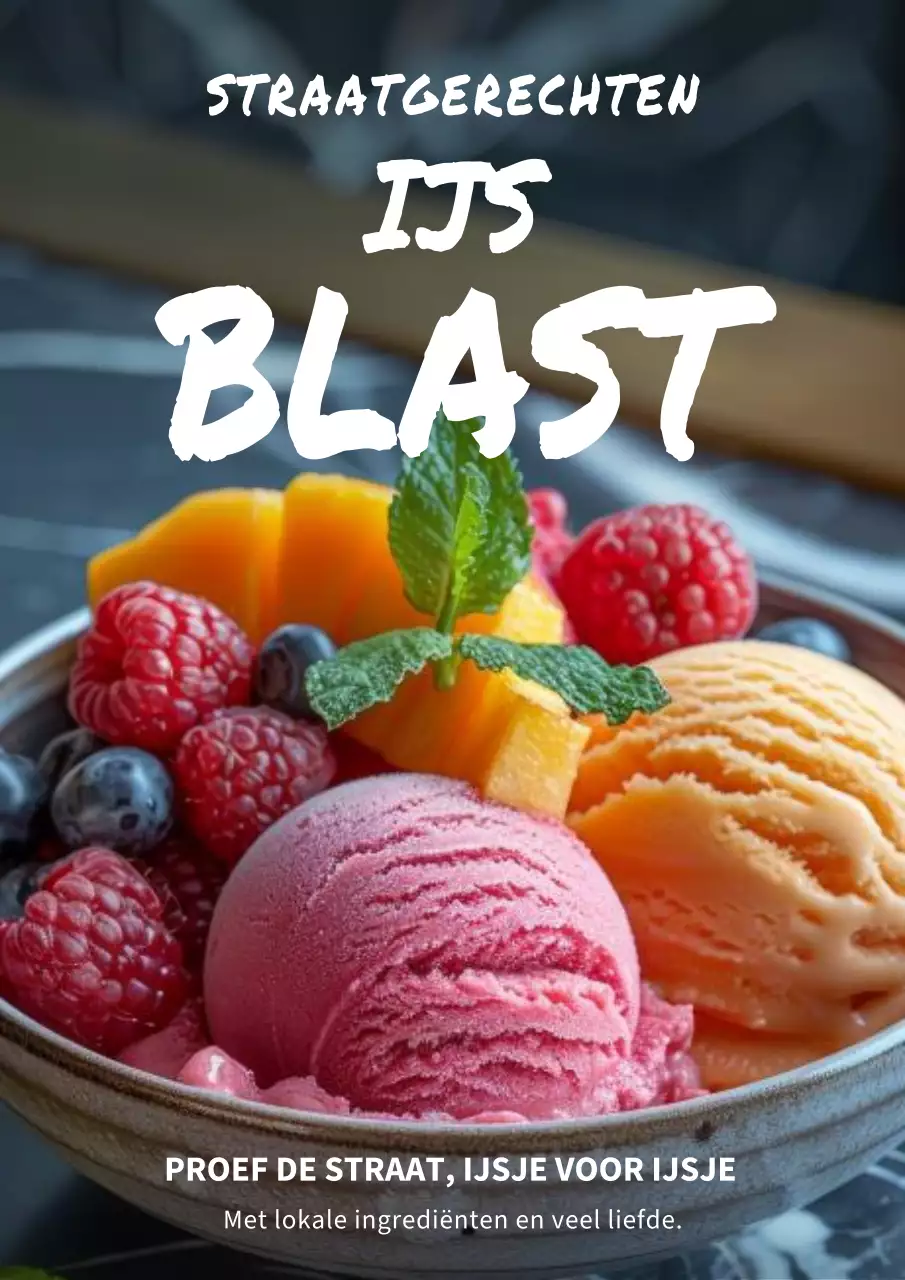 Kleurrijke rustieke ijspromotieposter