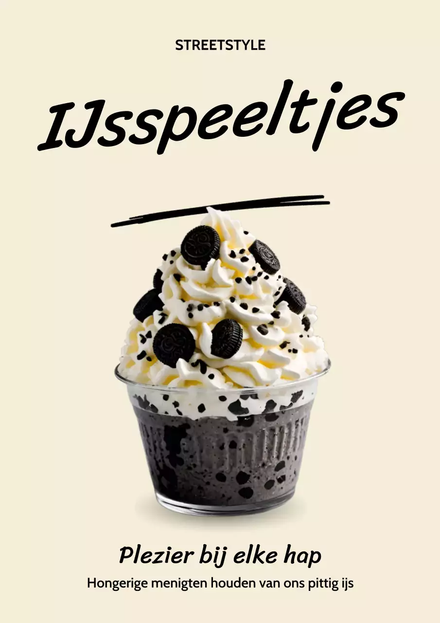 Roze Retro Dessert Promotie Poster