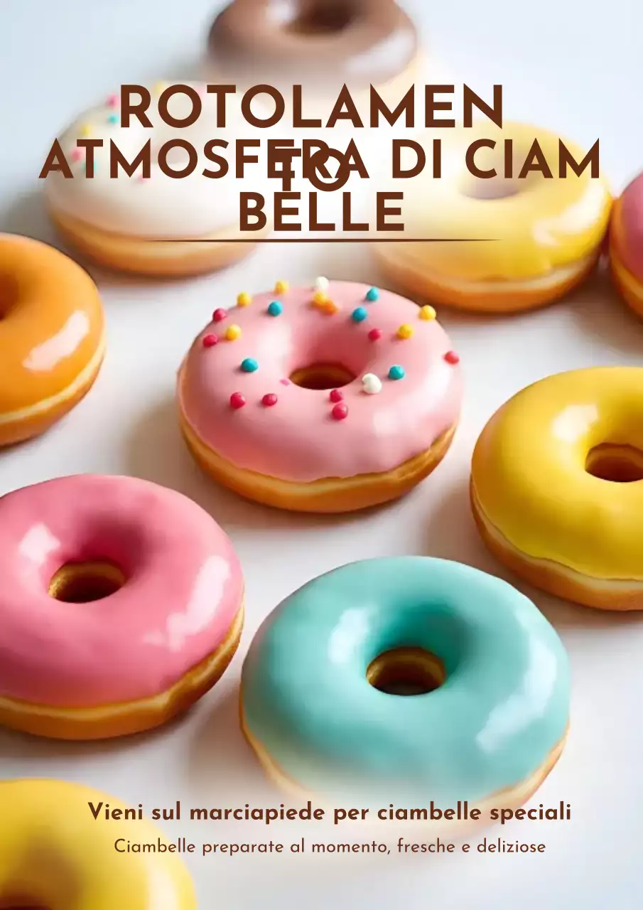 Poster promozionale delle ciambelle rosa alla moda