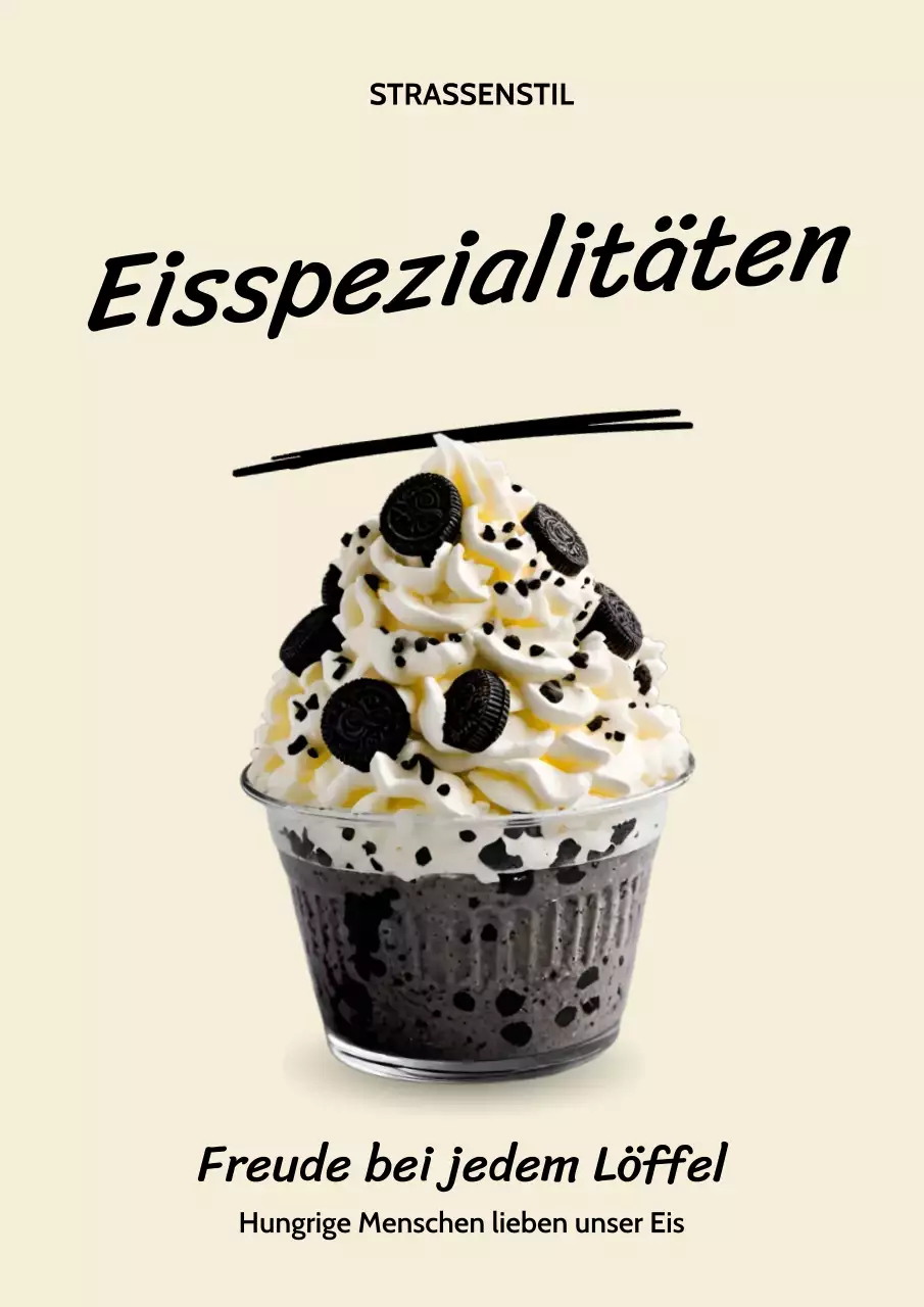 Rosa Retro-Dessert-Werbeplakat