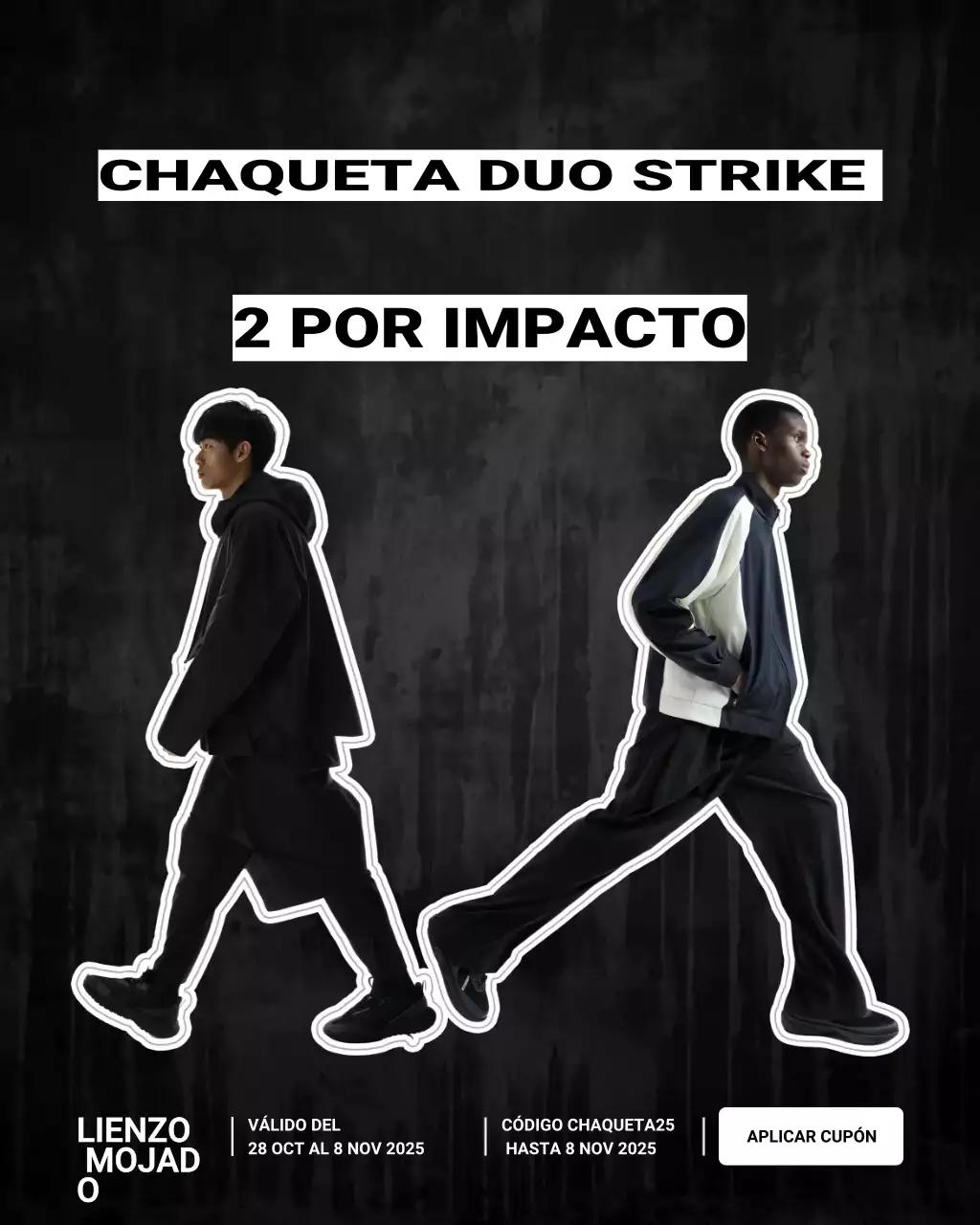 Publicación de Instagram sobre promoción de moda moderna y negra