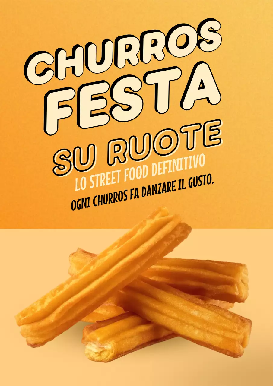 Poster promozionale di cibo di strada retrò arancione