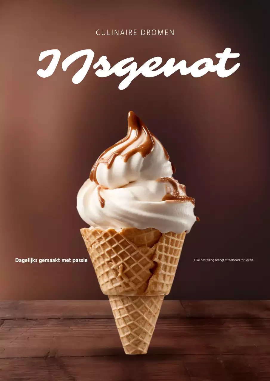 Bruine retro-ijsreclameposter